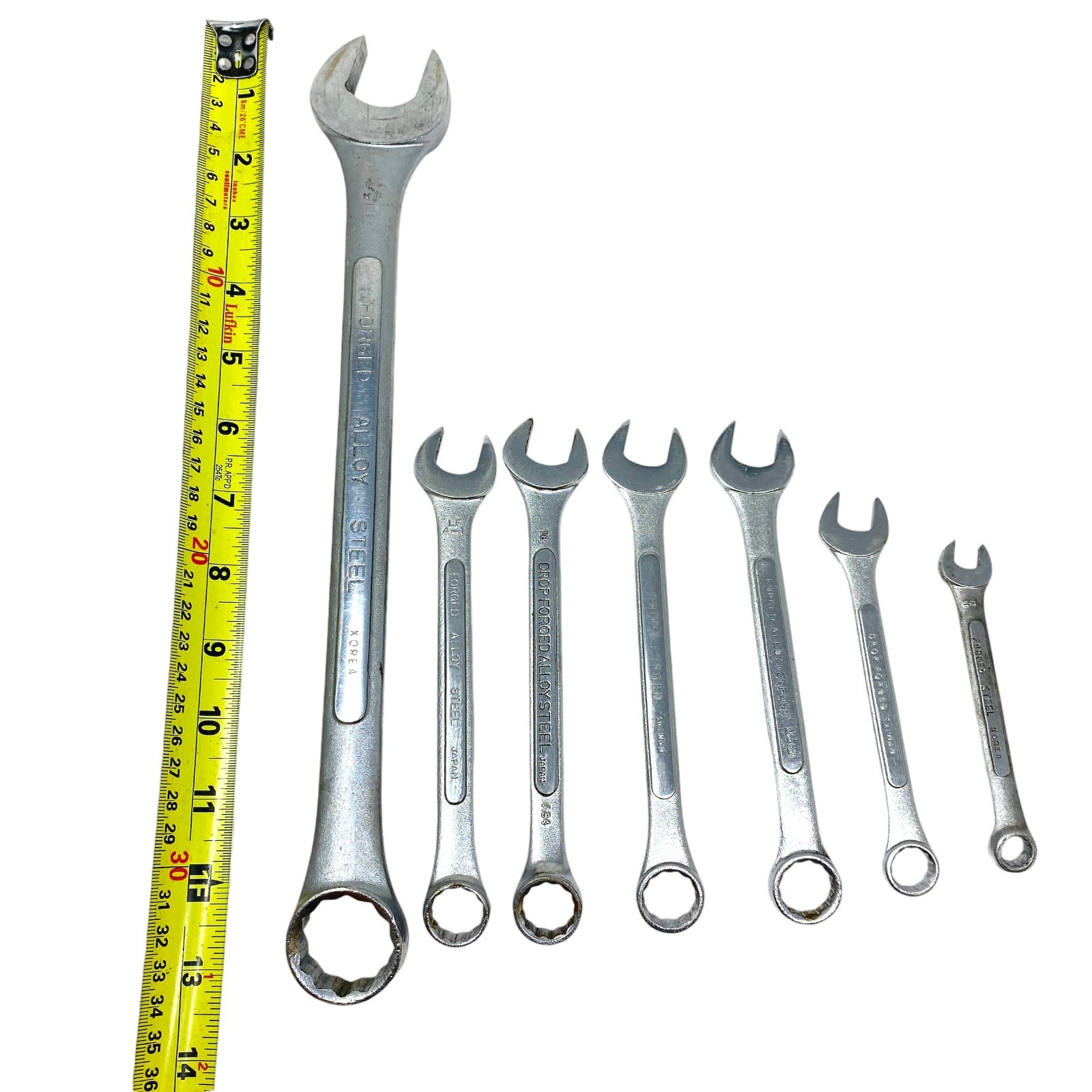 KAL And Mixed Brand Combination Wrench Lot Forged Alloy Steel Mixed SAE 7 Pcs