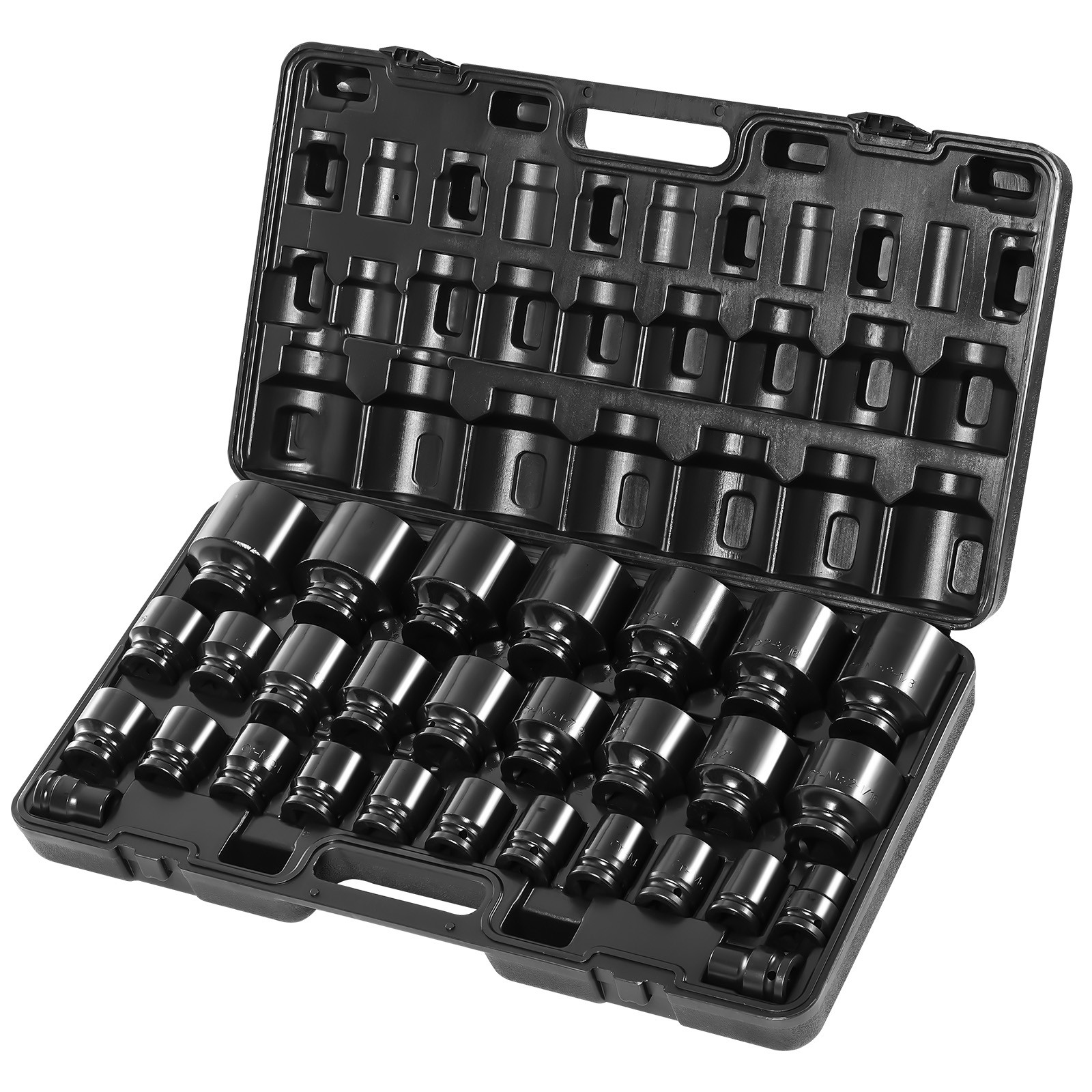 Uimoso 29-Piece 3/4-Inch Drive Impact Socket Set, Sizes 3/4 to 2-1/2 Inches
