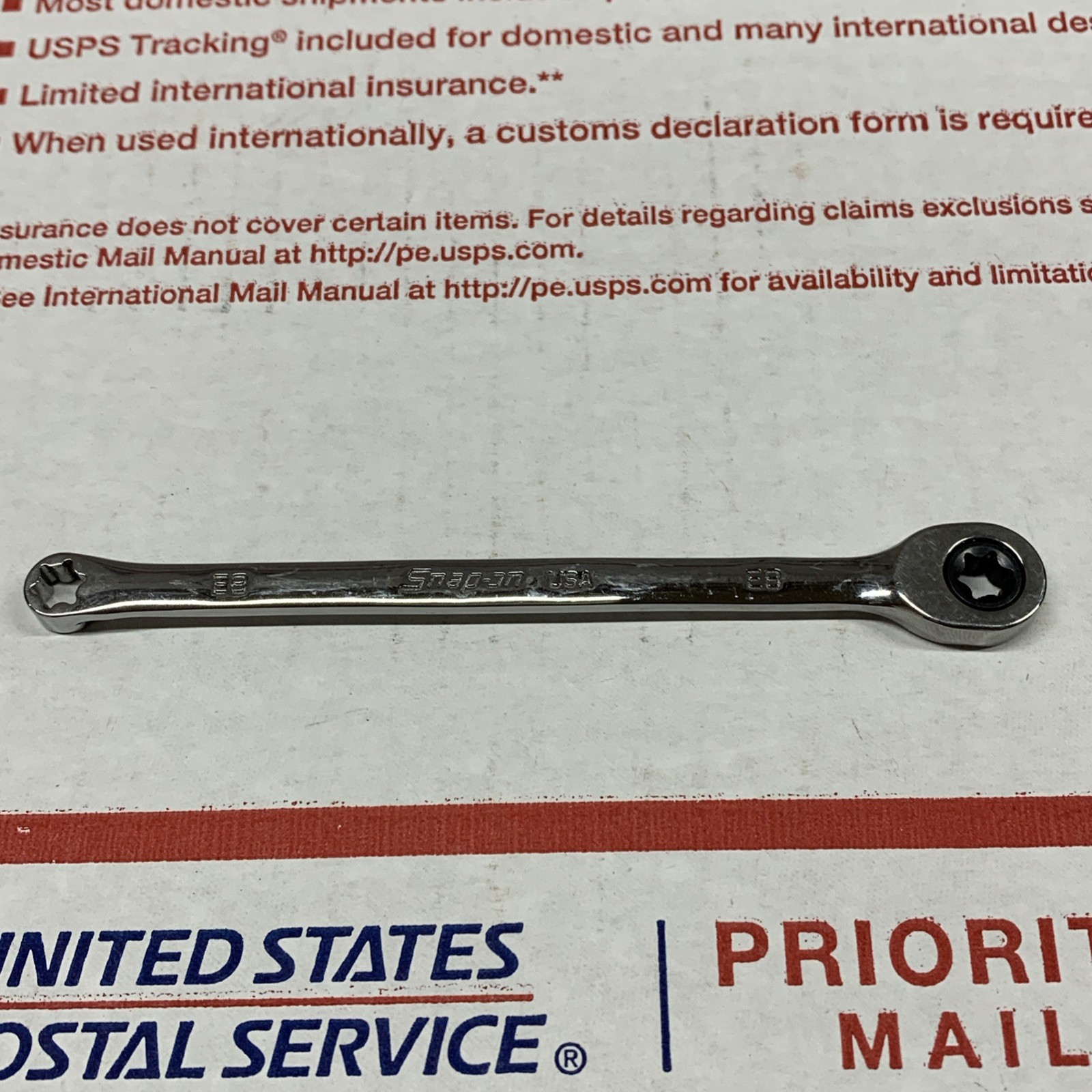 Snap On Tools XDRE08 Inverted E8 Torx Non-Reversible Ratcheting Box Wrench NEW