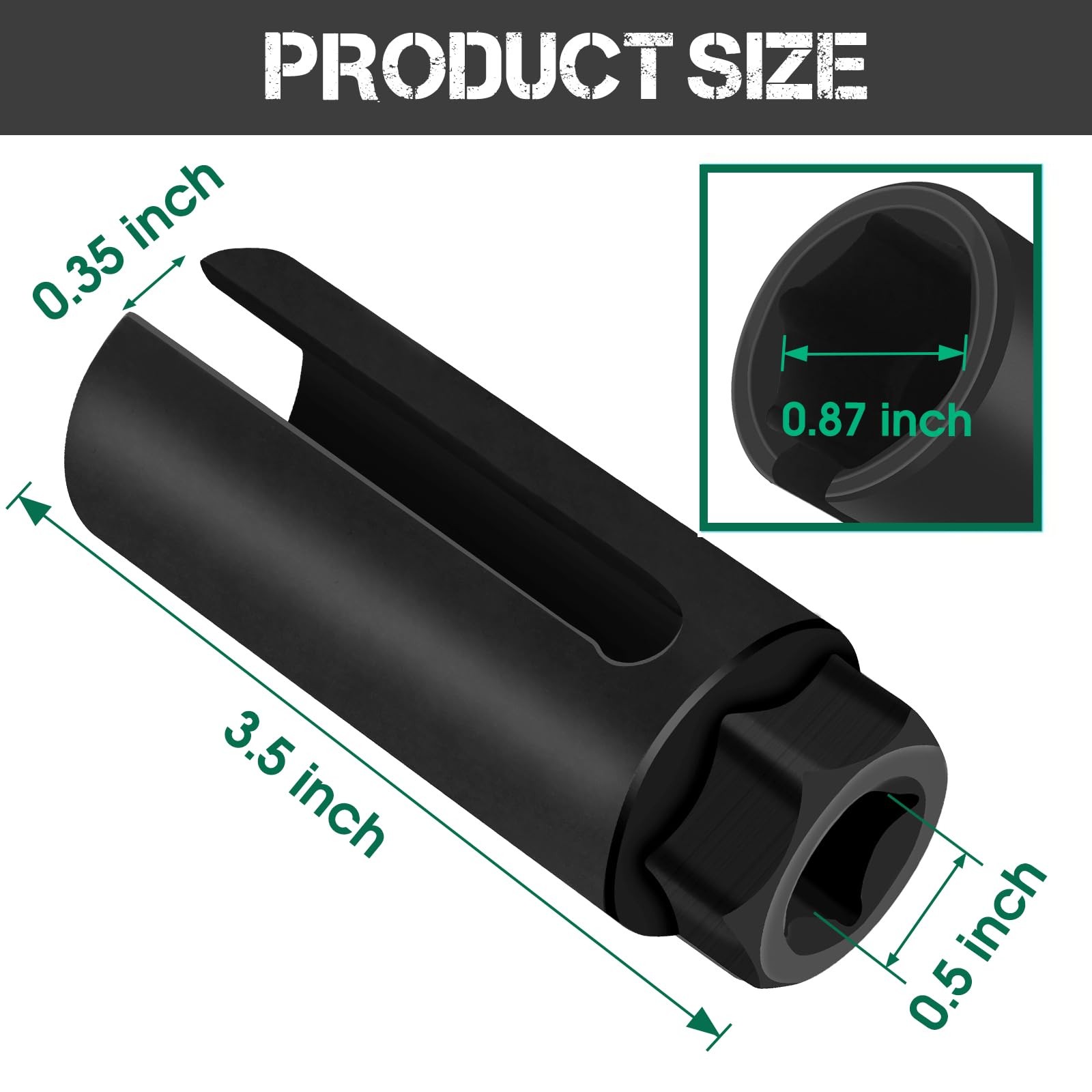 Oxygen Sensor Socket 22mm 7/8 in, 1/2 in Drive O2 Sensor Removal Tool, Heavy-…