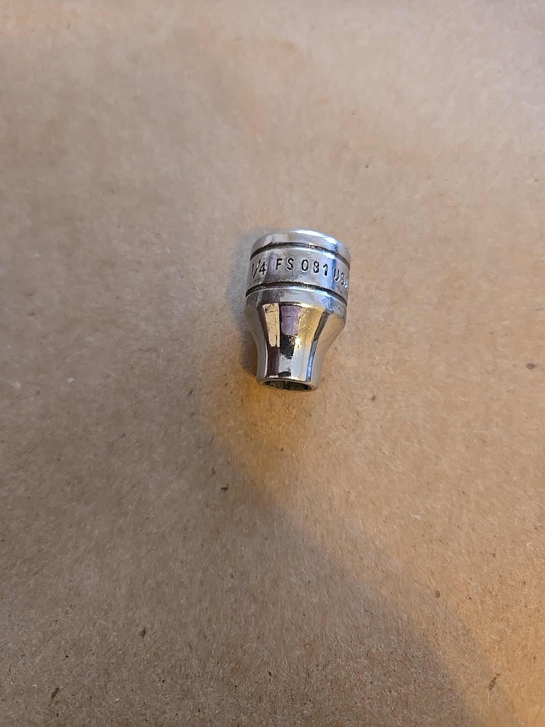 Snap On 3/8″ Drive 1/4″ 6PT SAE Shallow Chrome Socket USA FS081