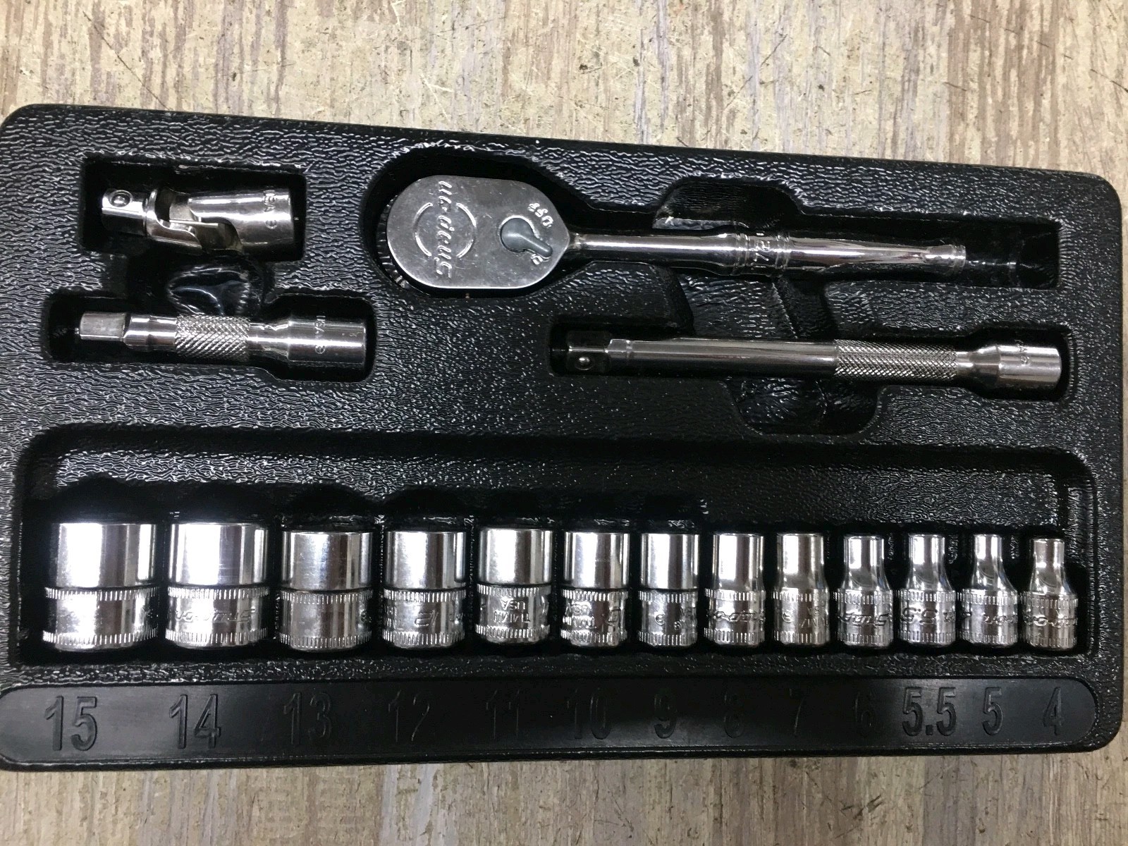 NEW Snap-on 117TMM 17 pcs 1/4″ Drive Hexagonal Ratchet Metric Set