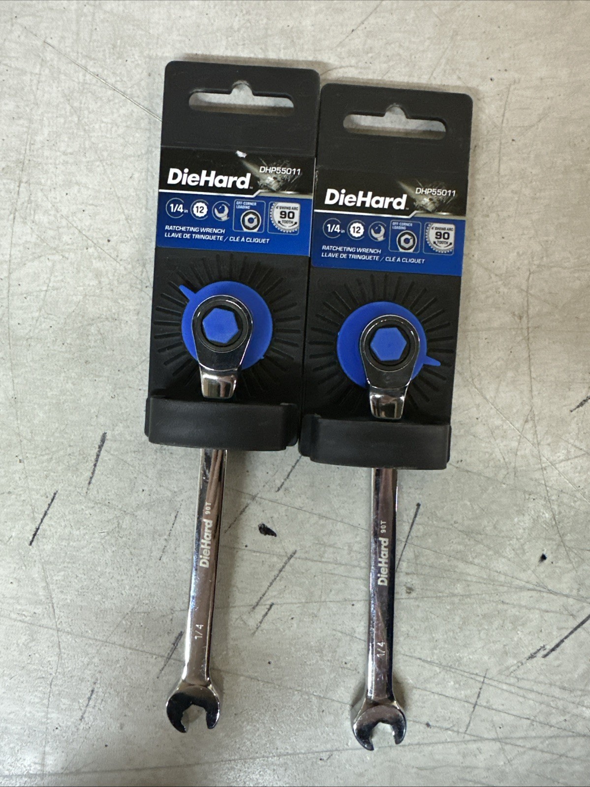 NEW DieHard Ratcheting Wrench 2pc 1/4” PN: DHP55011