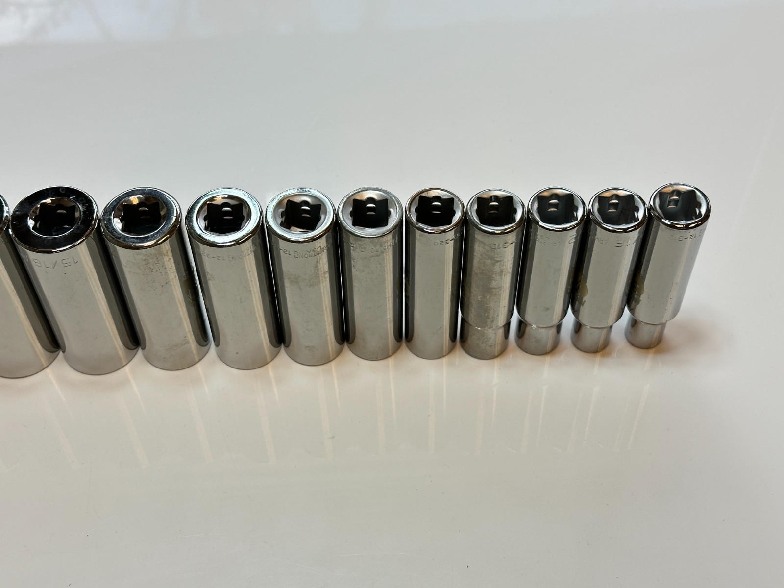 NOS Armstrong Tools USA 15-575 15pc 1/2” Drive 3/8-1-1/4” Deep Socket, 12 Point