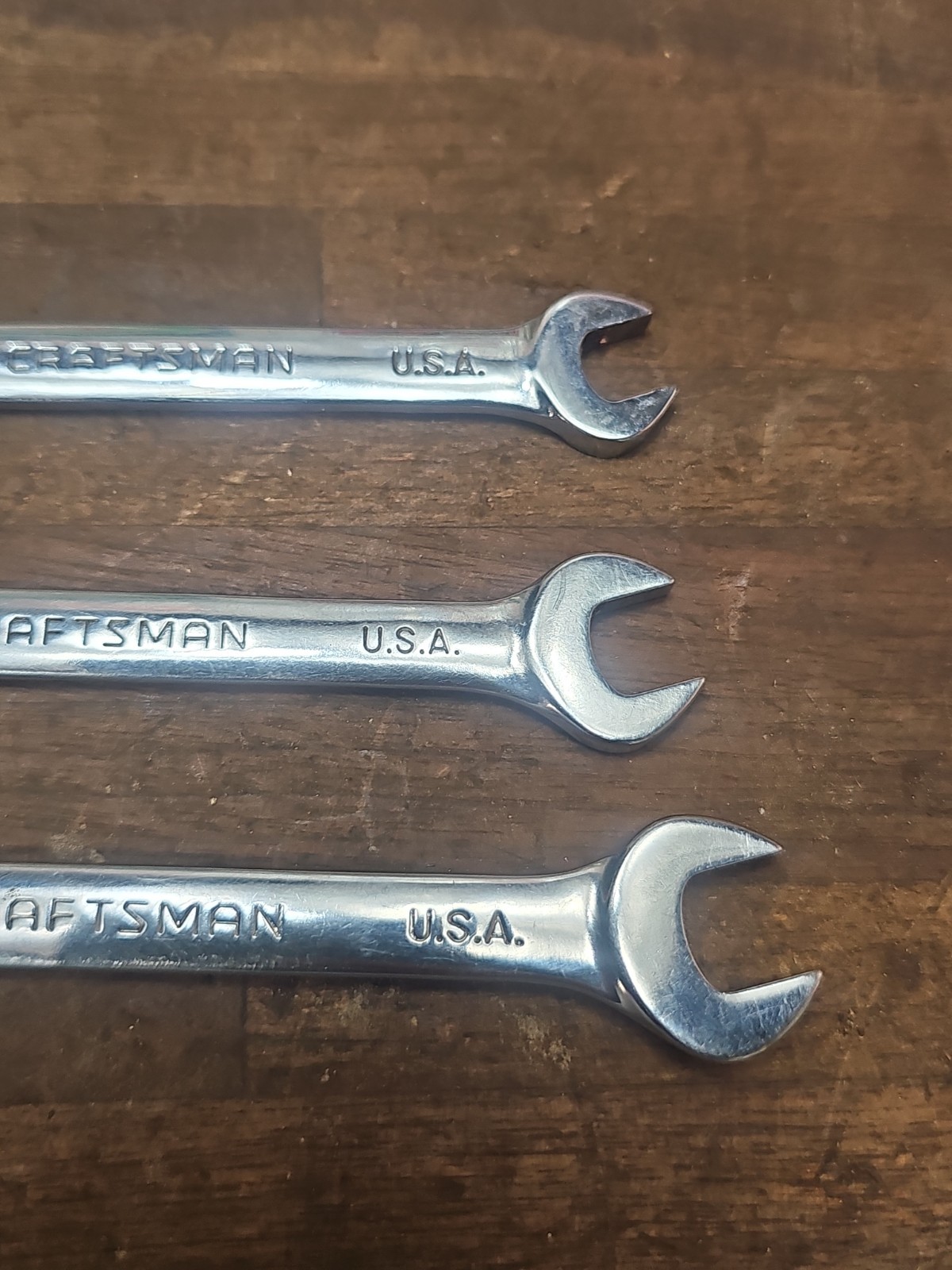 A128- 3 CRAFTSMAN -GK- USA SAE REVERSIBLE RATCHETING WRENCHES – 3/8 7/16 1/2
