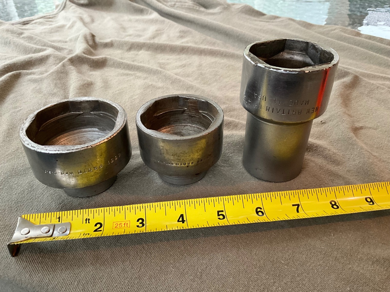 3 USA Ball Joint Sockets PROTO, NEW BRITAIN, Mechanic Tools