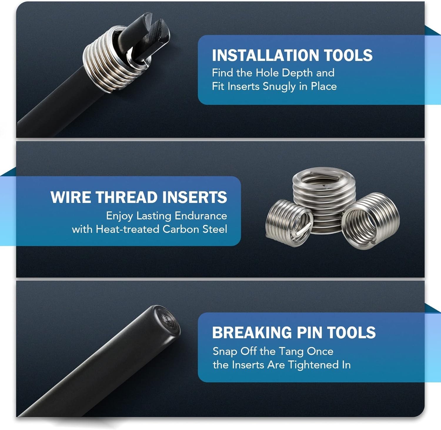 SAE and Metric Thread Repair Kit with Drill Bits, Taps, and Inserts Included