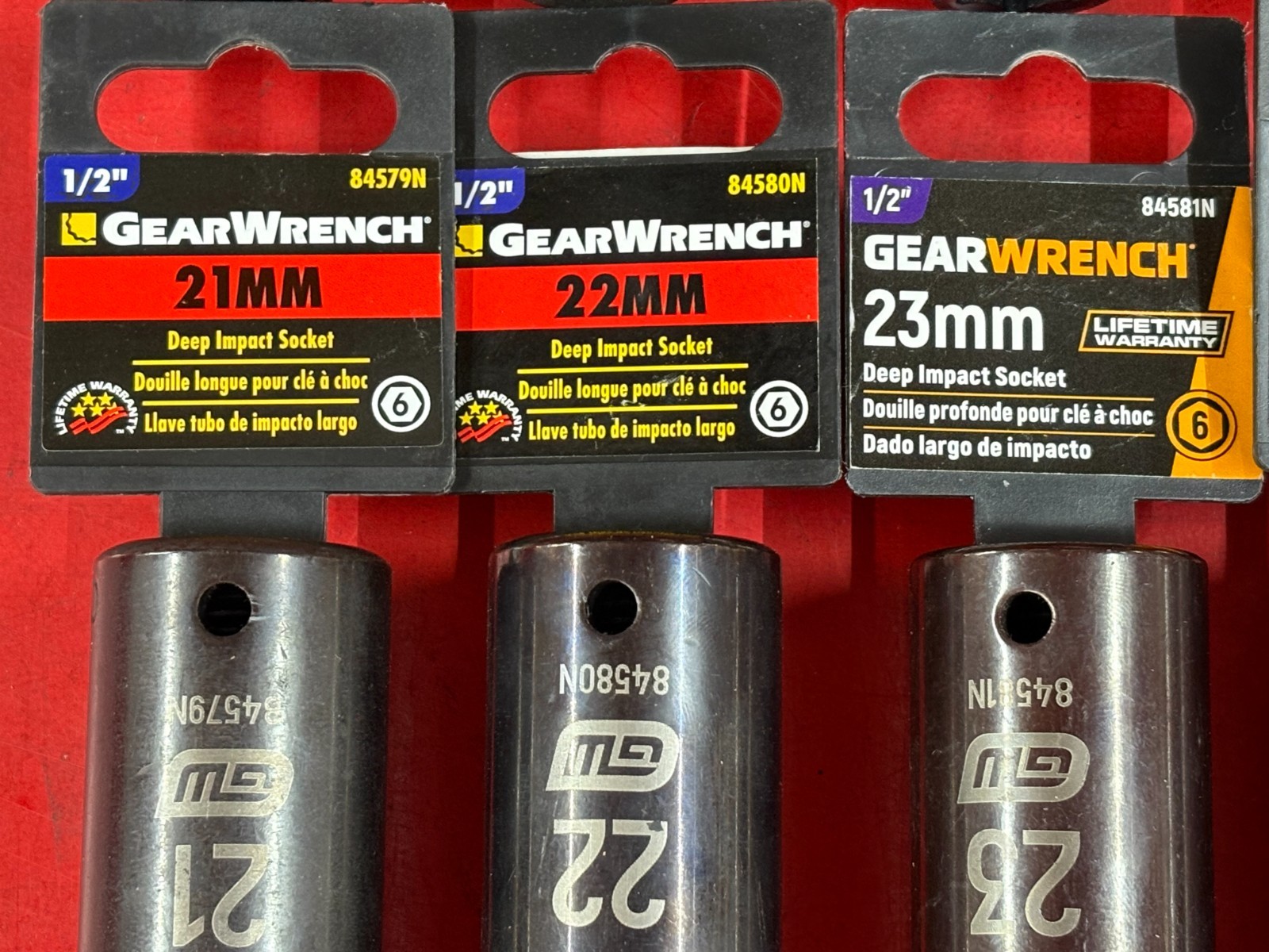 LOT OF 18 GEARWRENCH METRIC 1/2″ DRIVE DEEP IMPACT SOCKETS SET 12MM UP TO 29MM