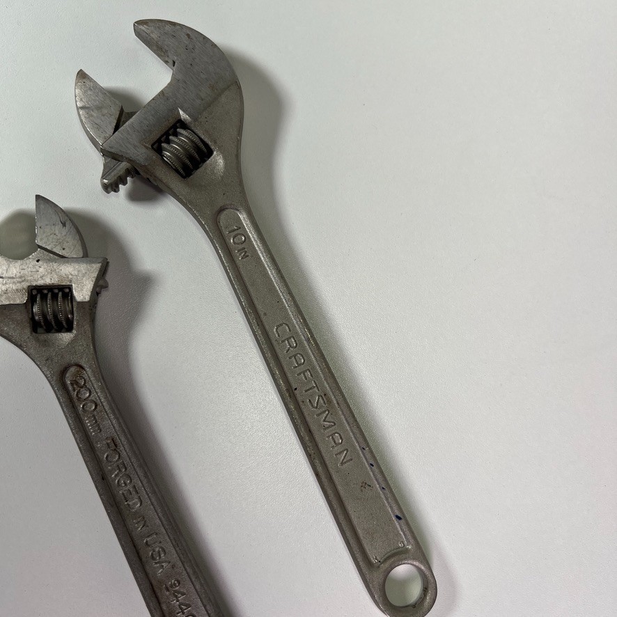 Vintage Craftsman Crescent Adjustable Wrench Tool Set (6, 8, 10 in) USA Lot (3x)