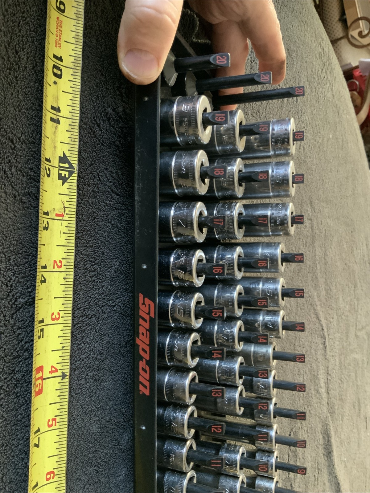 Snap On 3/8” Drive Shallow, Semi Deep And Deep Socket Sets, Missing 1….8-19mm…..