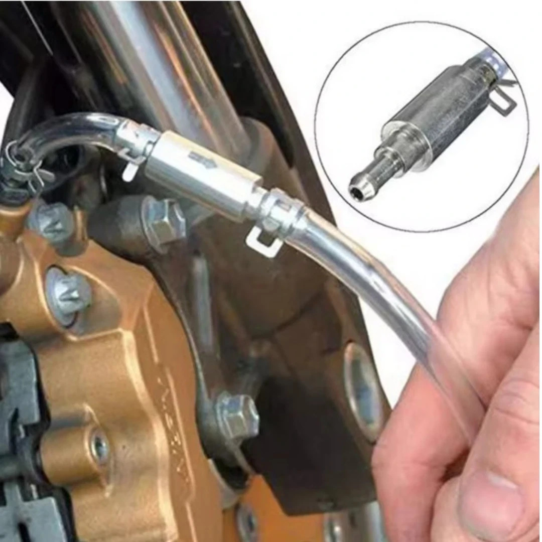 1 PC Brake Bleeder Hose, One Way Check Valve Tube Bleeding Tool Kit Silver US.