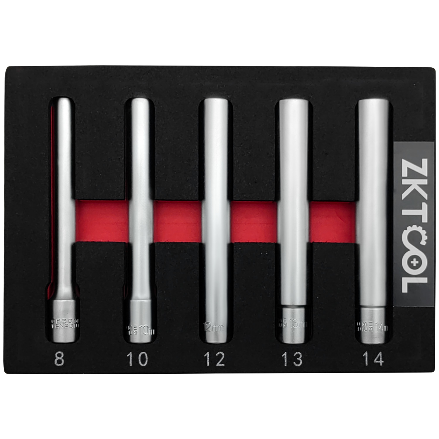 5PCS 3/8″ Extra Deep Metric Thin Wall Socket Kit For 12PT 8-10-12-13-14MM 120MM