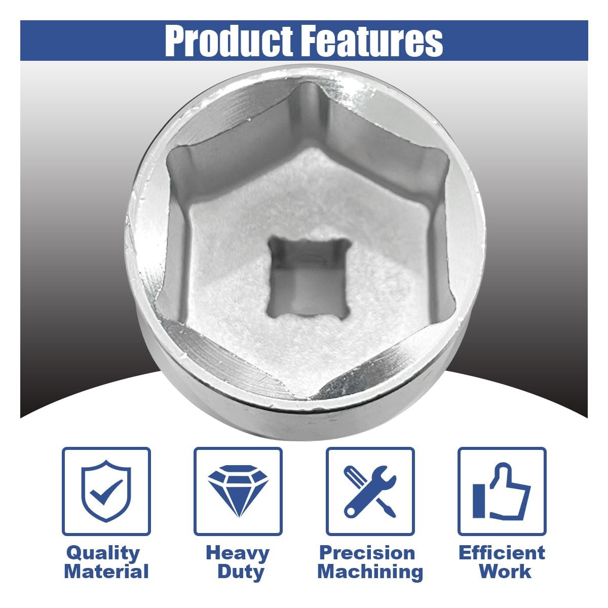27mm Car Oil Filter Wrench, 3/8″ Drive Removal Tool, 27mm,