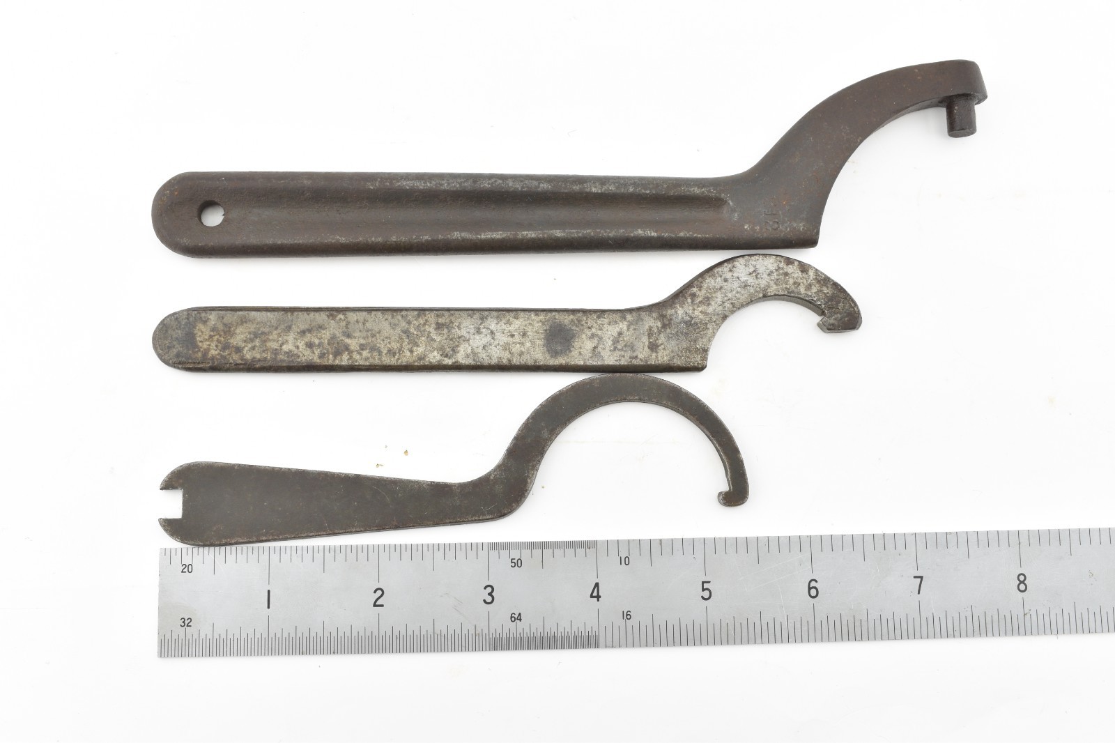 3x VTG C Hook Pin Spanner Wrench Williams USA 212, 36 Old Tool Car Farm Machine