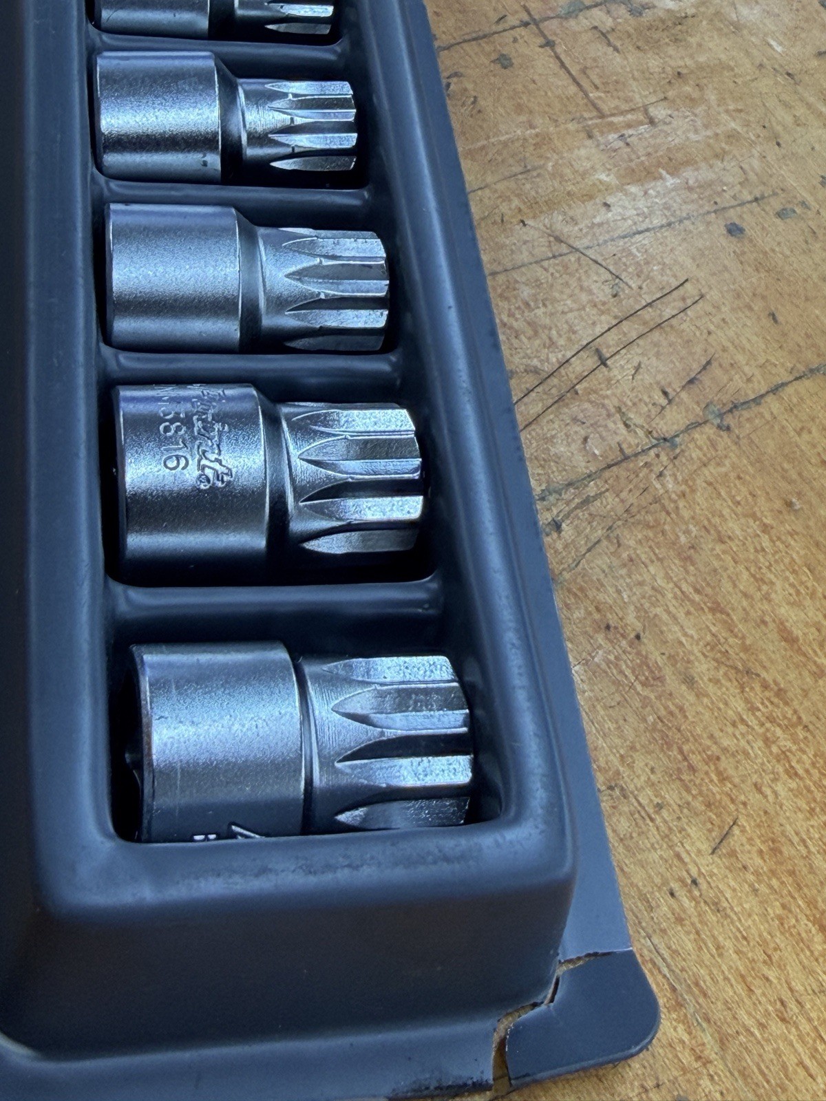 Blue-Point BLPXZNM389 9pc 3/8″ Drive Triple Square Bit Stubby Socket Driver Set