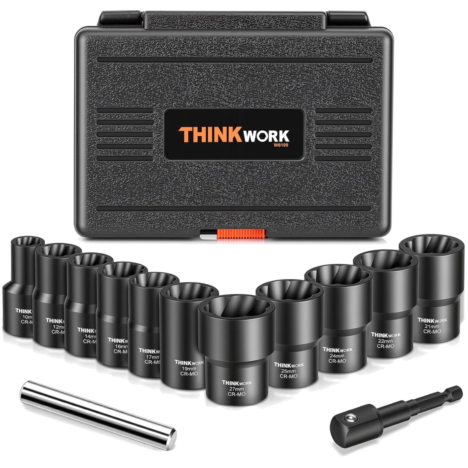 Bolt Extractor Set, 1/2″ Drive, 13-Pieces