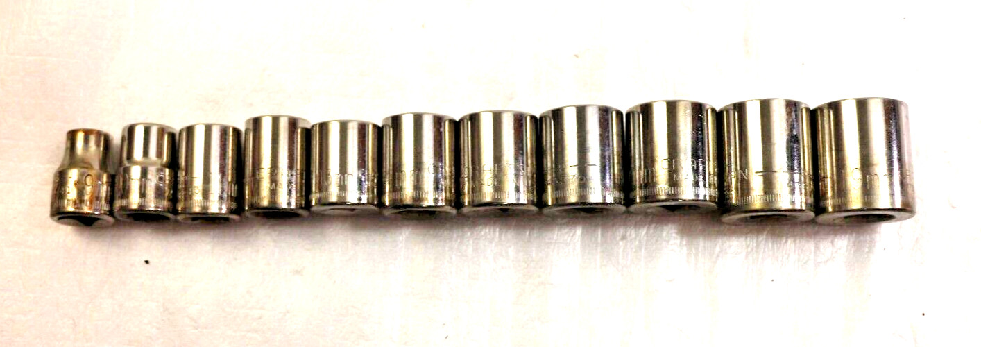 Craftsman 11-piece 6 Point Low 3/8″Drive Metric Sockets 9mm-19mm 43541-43549