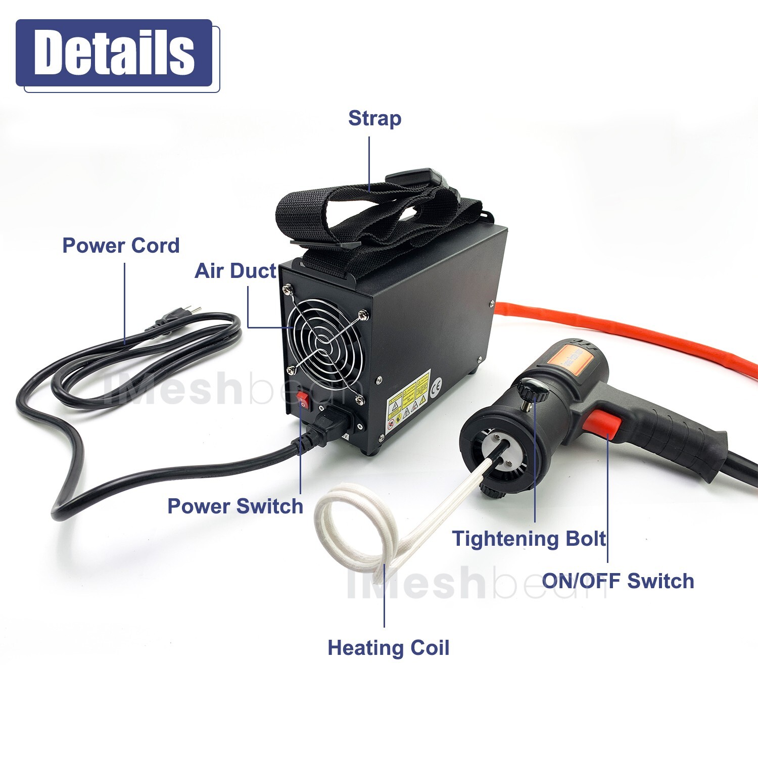 1500W Magnetic Induction Heater Kit Tool for Automotive Flameless Heat+10 Coils