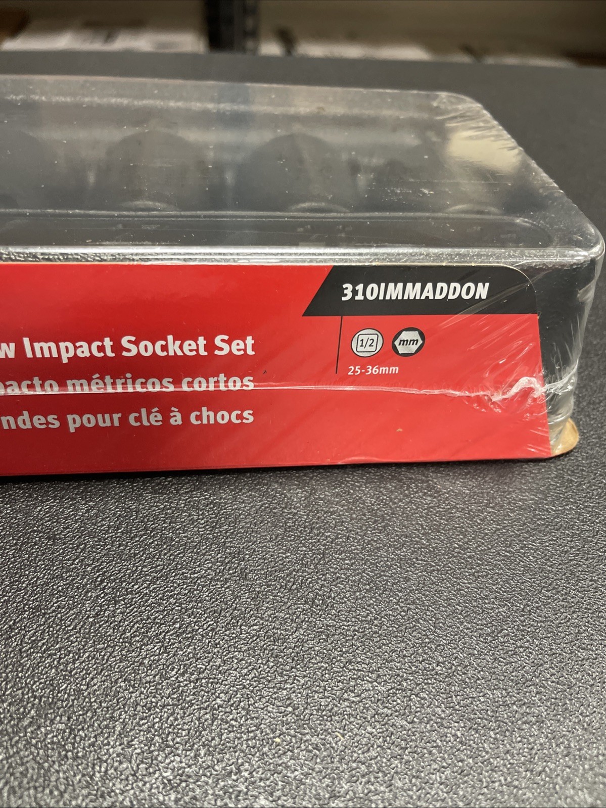 Snap-on NEW 10pc 1/2″ Dr Metric Shallow Impact Socket Set 25–36mm 310IMMADDON