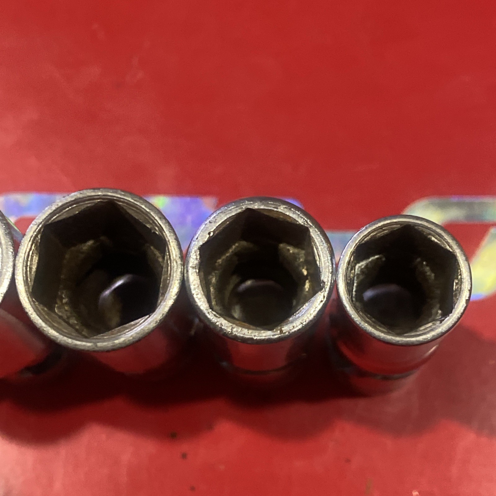 Snap On set of 5, 3/8″ Drive 6 pt Flank Drive Deep Universal Socket, FSU series