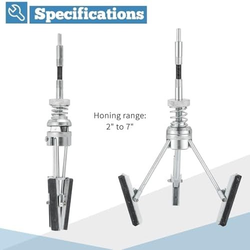 Engine Cylinder Hone Tool 2-7 Inch Adjustable Deglazer with 3PCS 220 Grit Stones