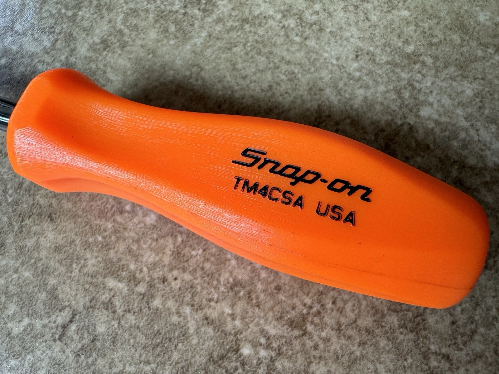 🟠 NEW Snap-On ORANGE Hard Handle 1/4″ MALE / FEMALE Socket Driver TM4CSAO U.S.A