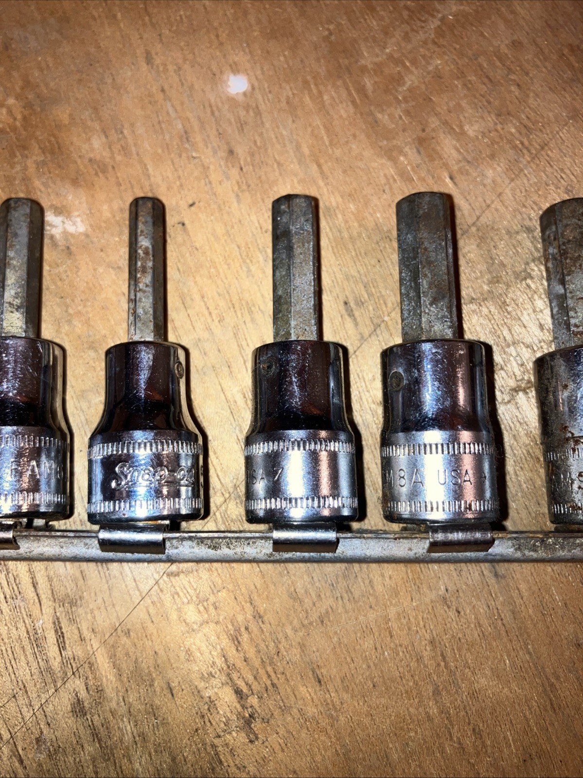 SNAP ON 3/8 DRIVE METRIC ALLEN SOCKET 4mm-10mm 7 PC SET IN Storage Bar
