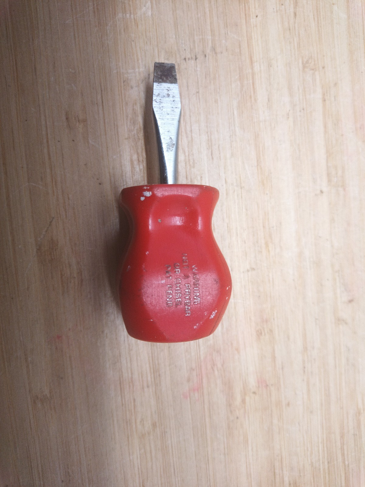 Snap On Stubby Flat Head Screwdriver Red SDD1
