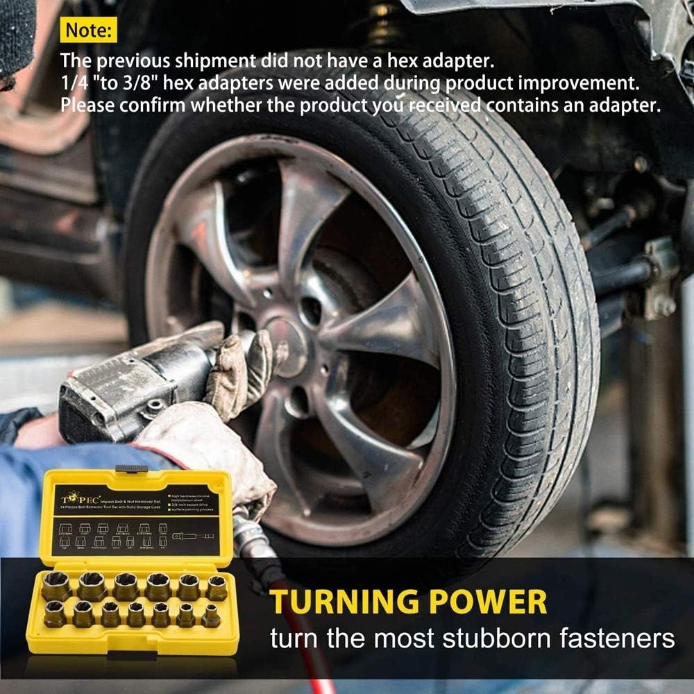 Stripped Lug Nut Remover Set with Chrome Molybdenum Steel Construction