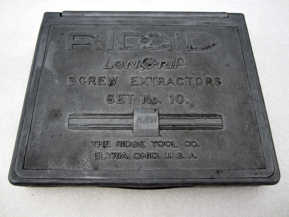 Vintage Ridgid LonGrip Screw Extractor Set No. 10 Aluminum Case USA