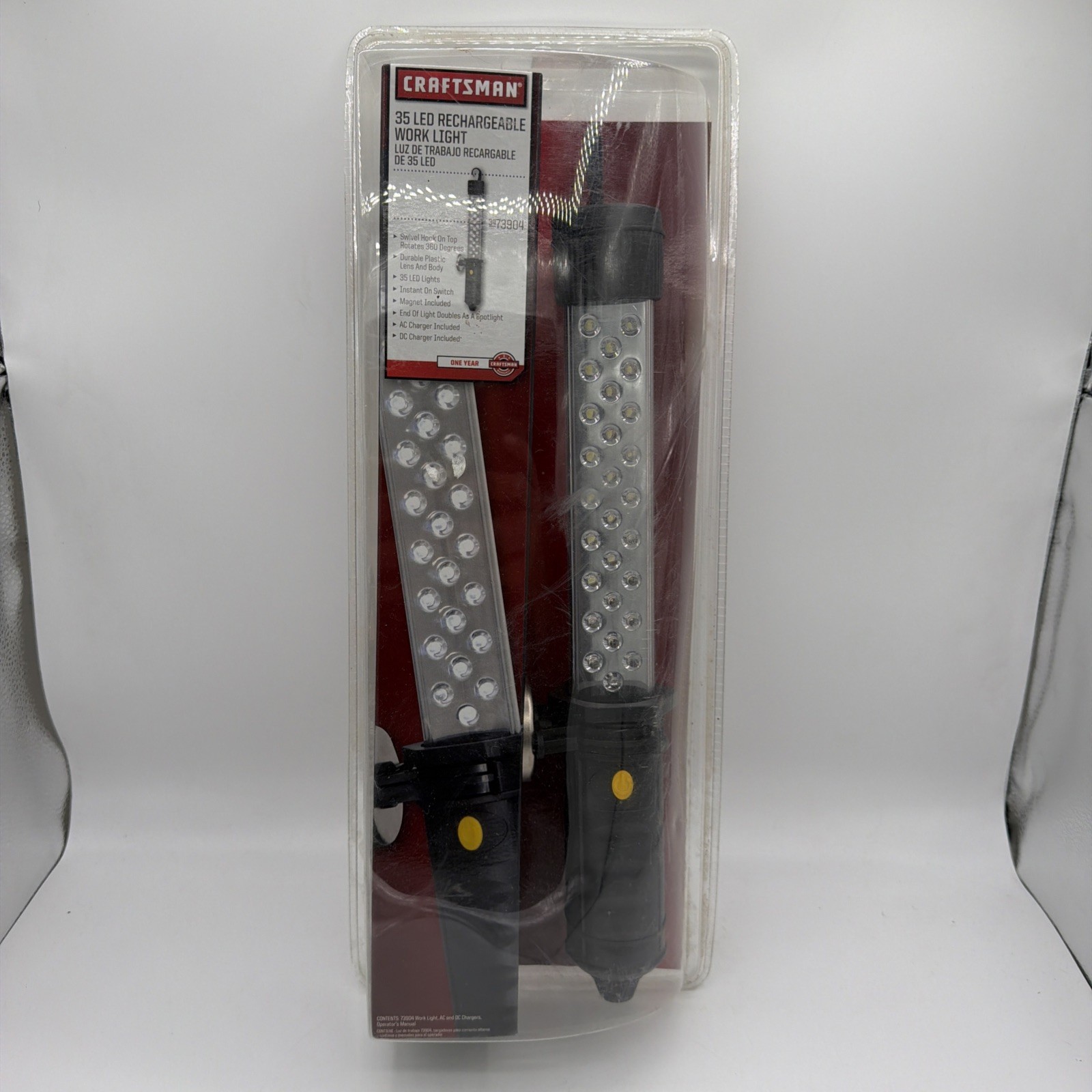 Craftsman Cordless Rechargeable 35 LED Work Light 73904 AC/DC Charging NEW