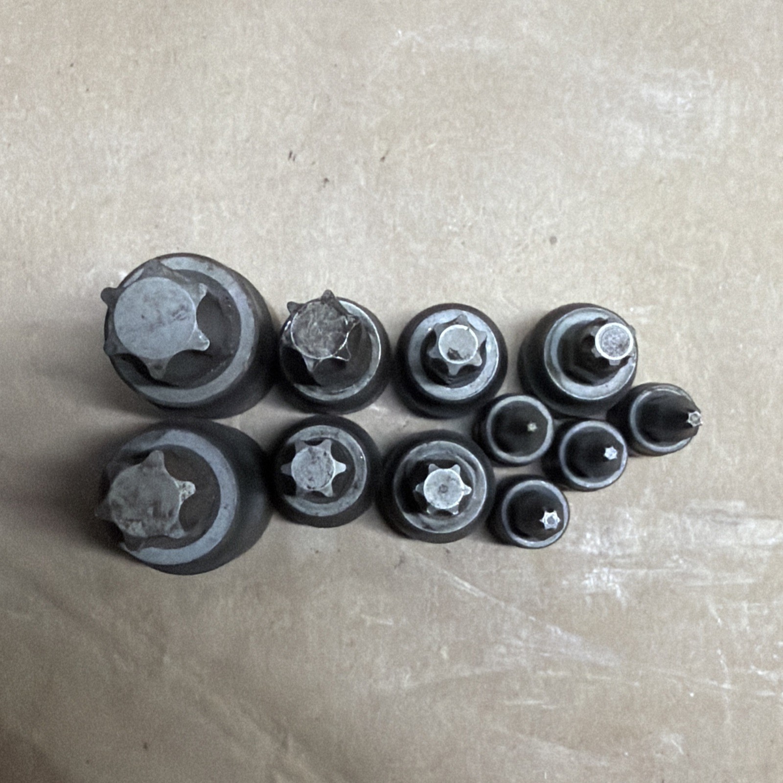 OTC Torx Bit Sockets Lot of 11 T(70,60,55,50,47,45,40,15,10,8,6) Used Lot