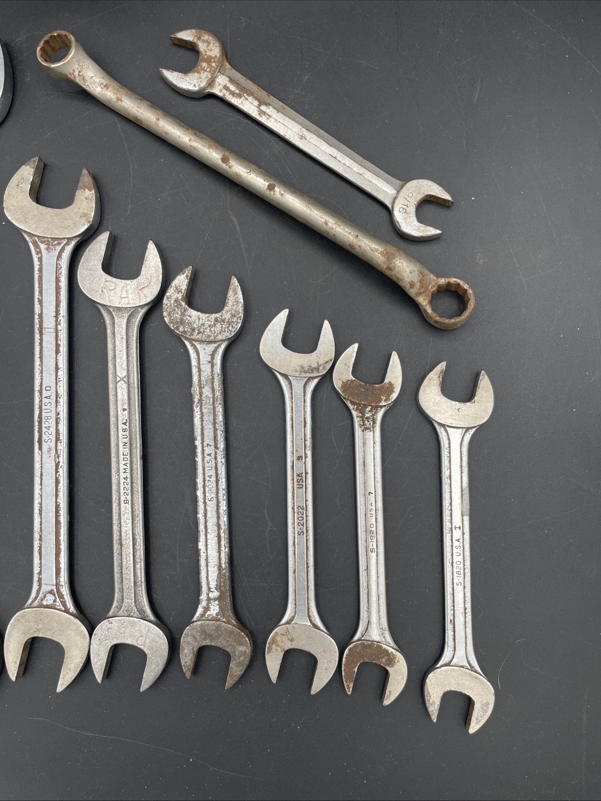 Vintage 9-Piece Blue-Point Supreme Wrench Lot Various Sizes Made in USA