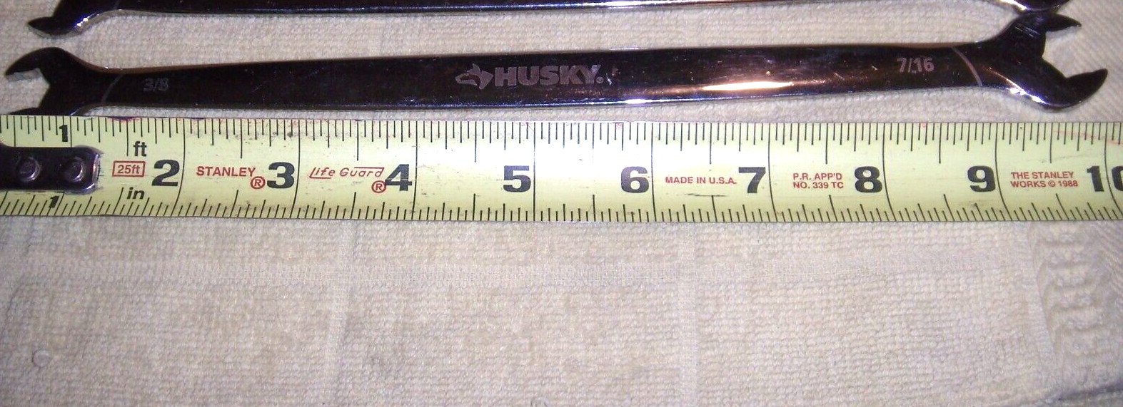 1 Husky 7/16″ X3/8″ NEW Wrench Thin Head Access Low Profile Open End 5PT 10″ L