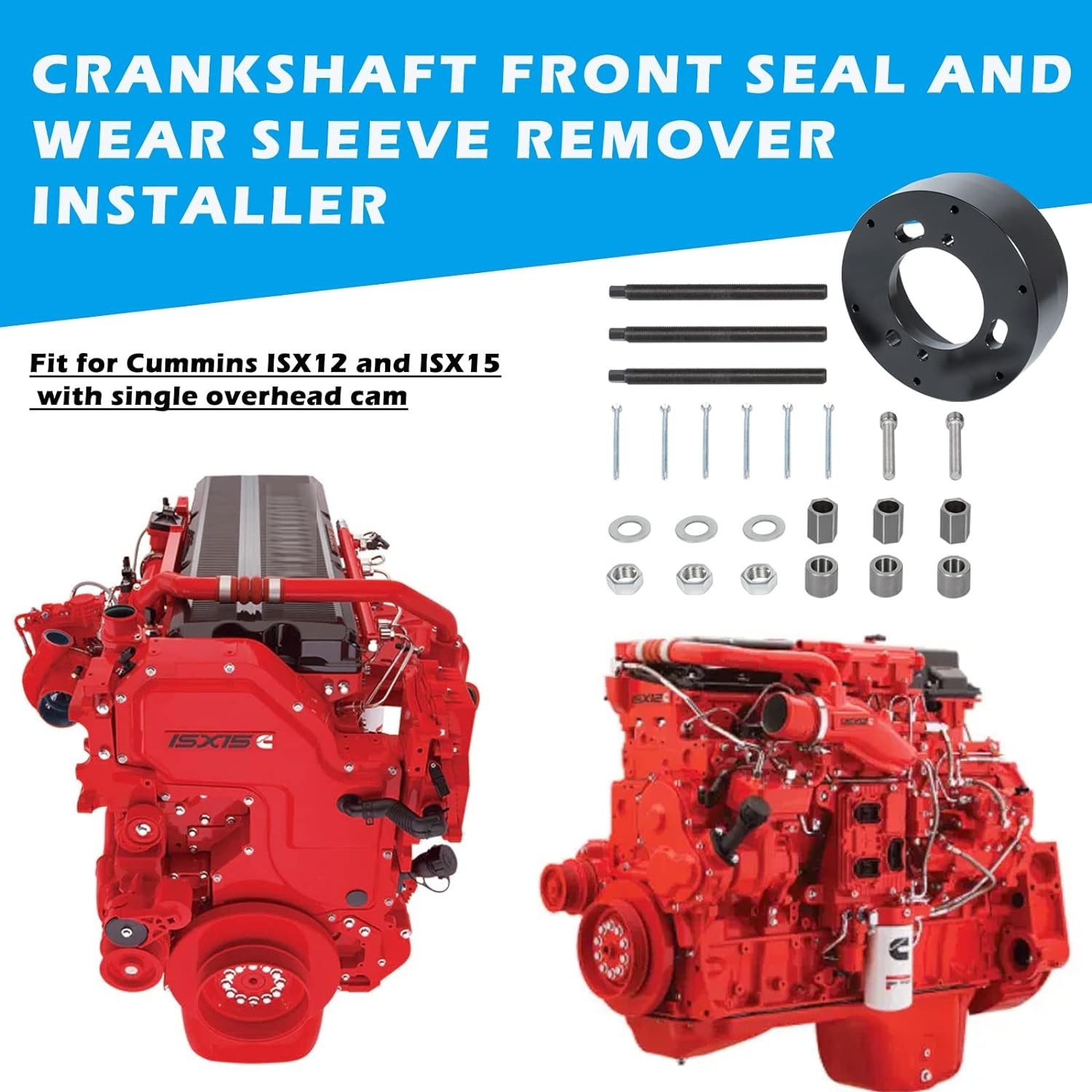 for Cummins ISX12 & ISX15 Crankshaft Front Seal & Wear Sleeve Remover Installer