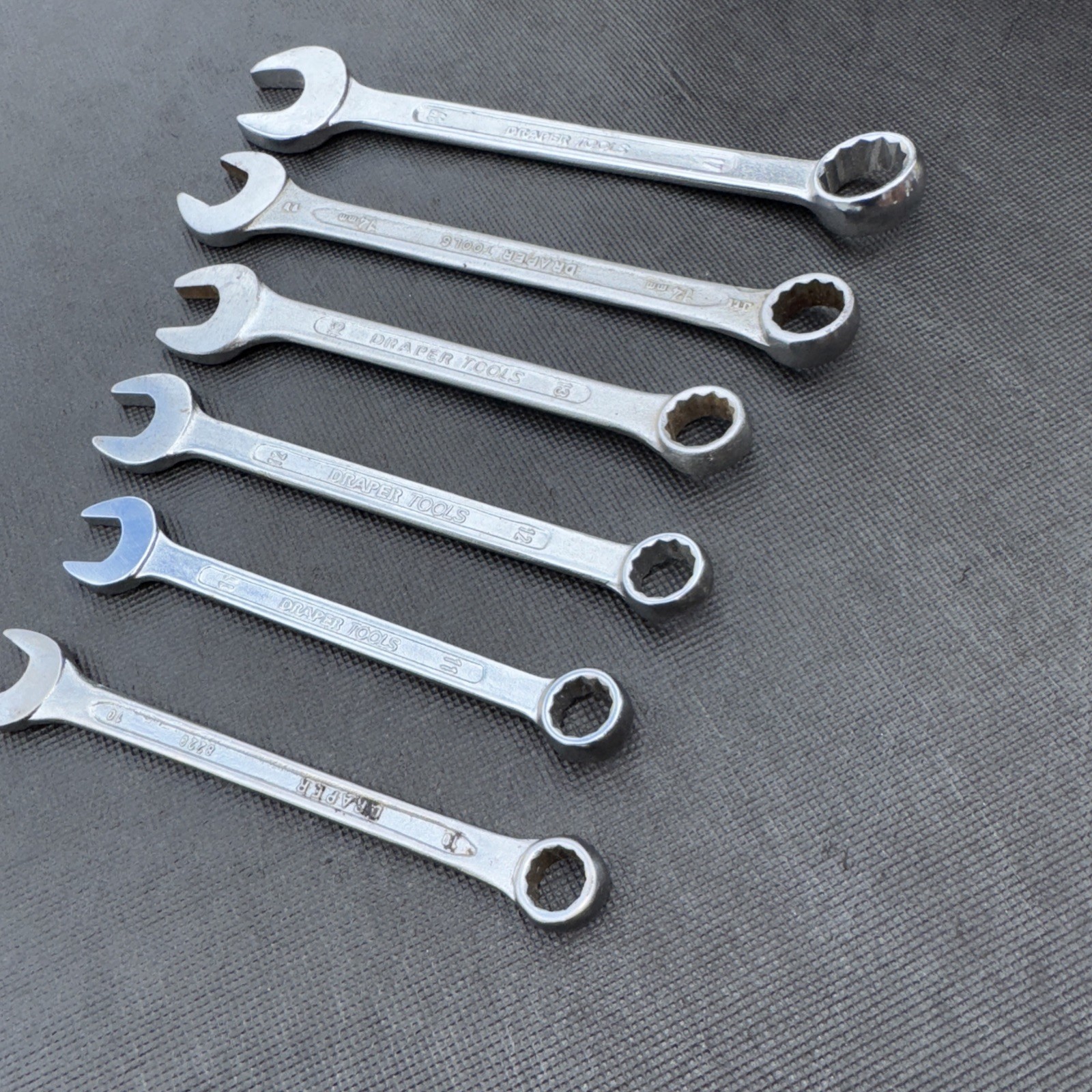 6 X Vintage Draper 17mm 14mm 13mm 12mm 11mm 10mm Combination Spanner