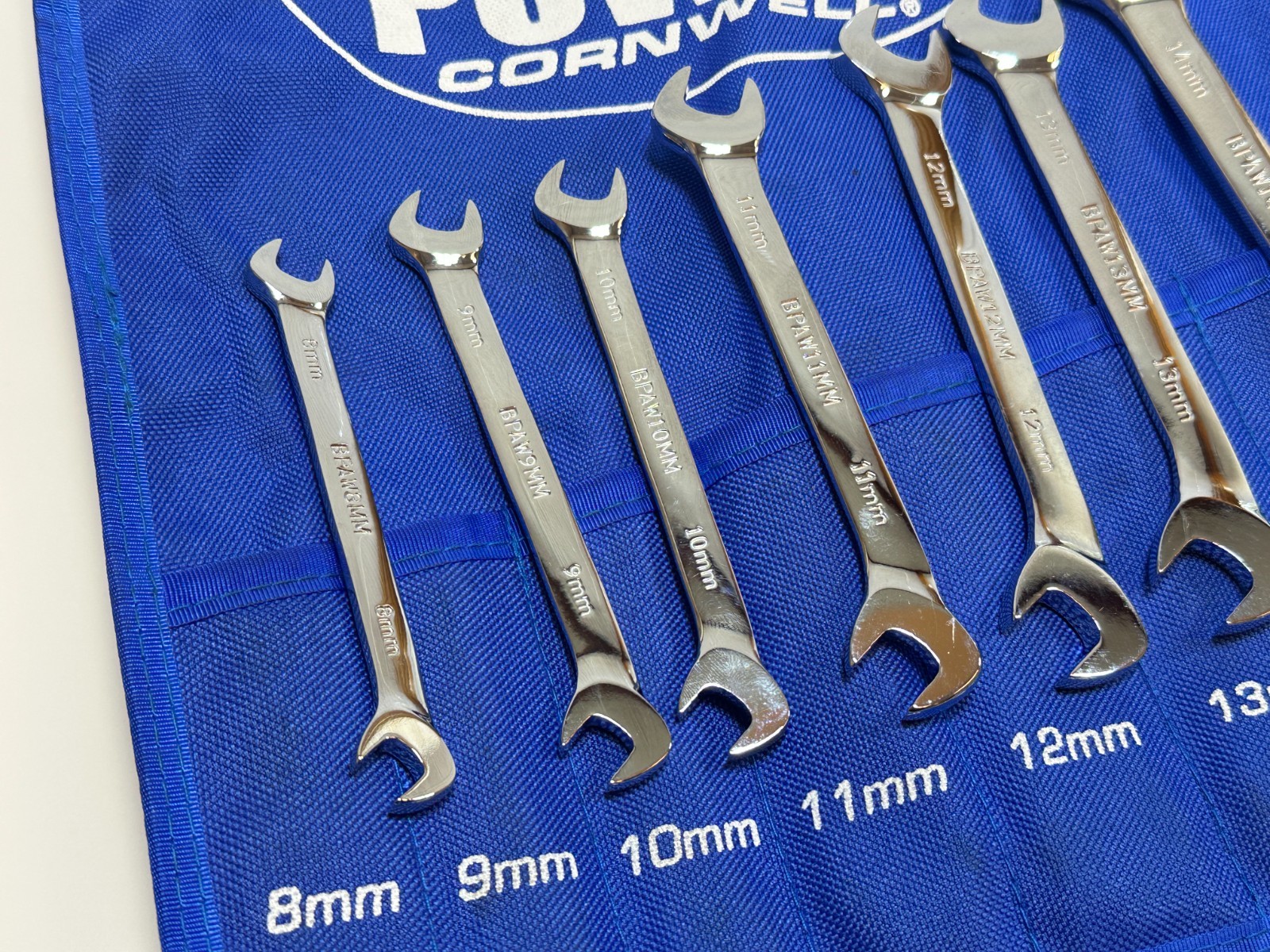 Cornwell Tools BPAW12MST 12Pc bluePOWER Metric 8mm-19mm 4 Way Angle Wrench Set