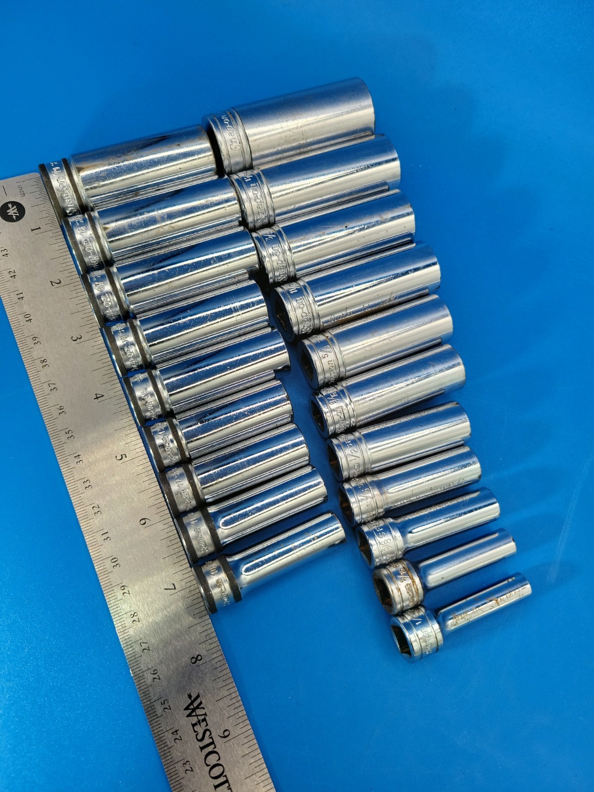 Snap-on Socket Set ⅜” Dr 10mm to 19mm ¼» to ⅞» 6 Pt 20 Pcs SFSM SFS Series T-4-1