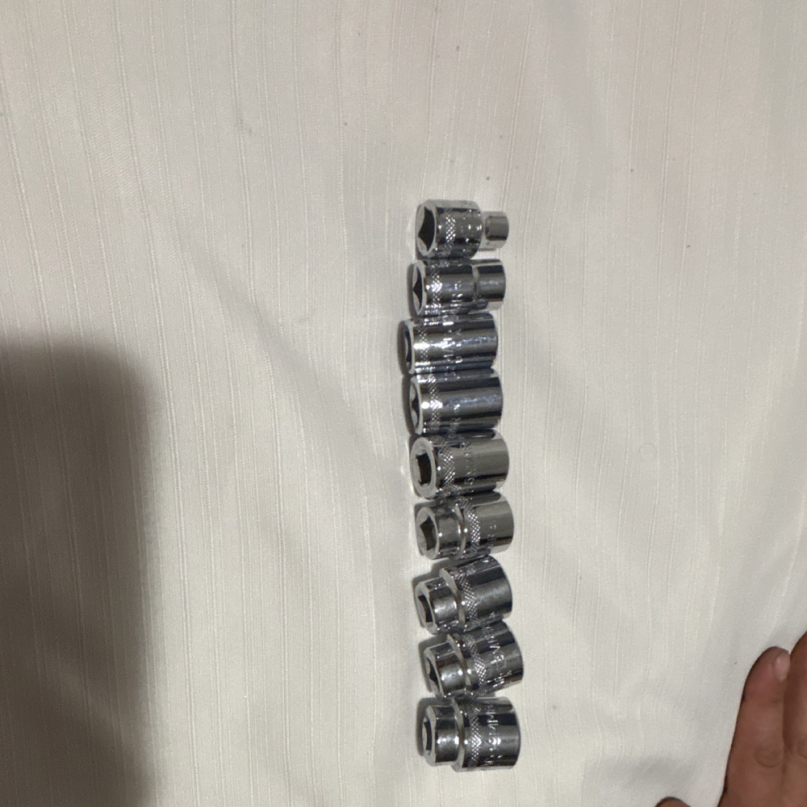 Mac Tools 3/8” Drive 12 Point Shallow Standard Socket Set 9 Pieces
