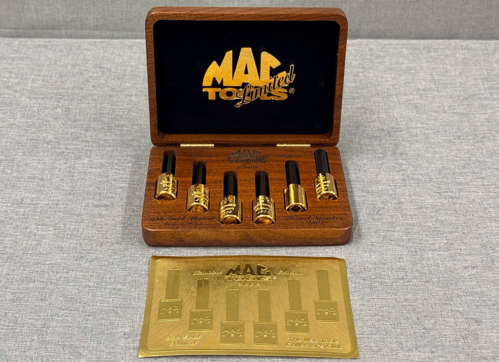 MAC TOOLS 2000 Limited Edition 24k Gold Plated 6pc Hex Allen Bit Socket Set#2801