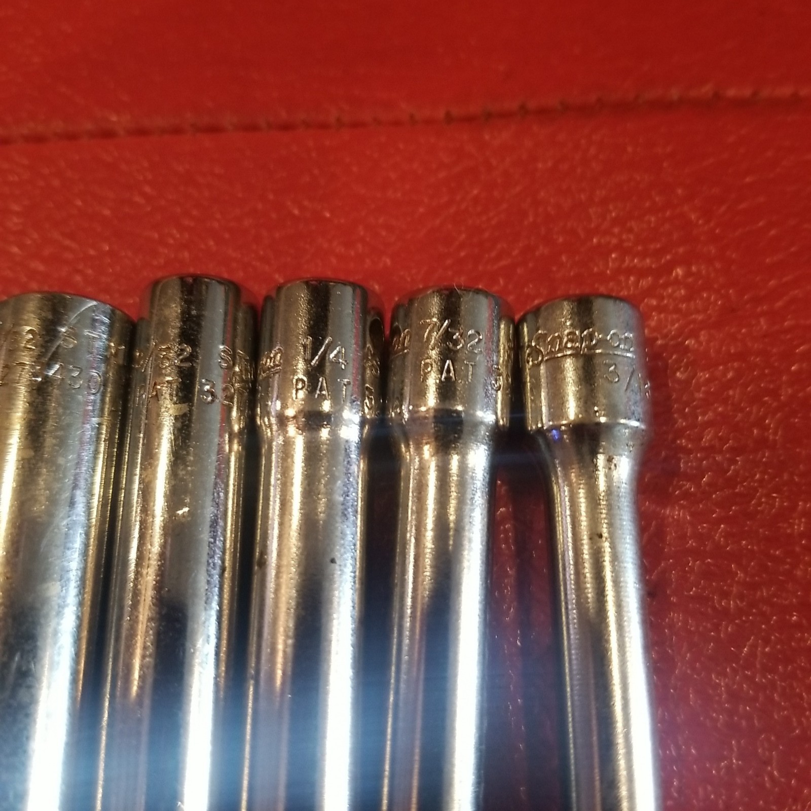 Snap-On 1/4 Drive 6Pt SAE Deep Socket STM* Set. Missing 11/16 & 7/16. 8 Pieces