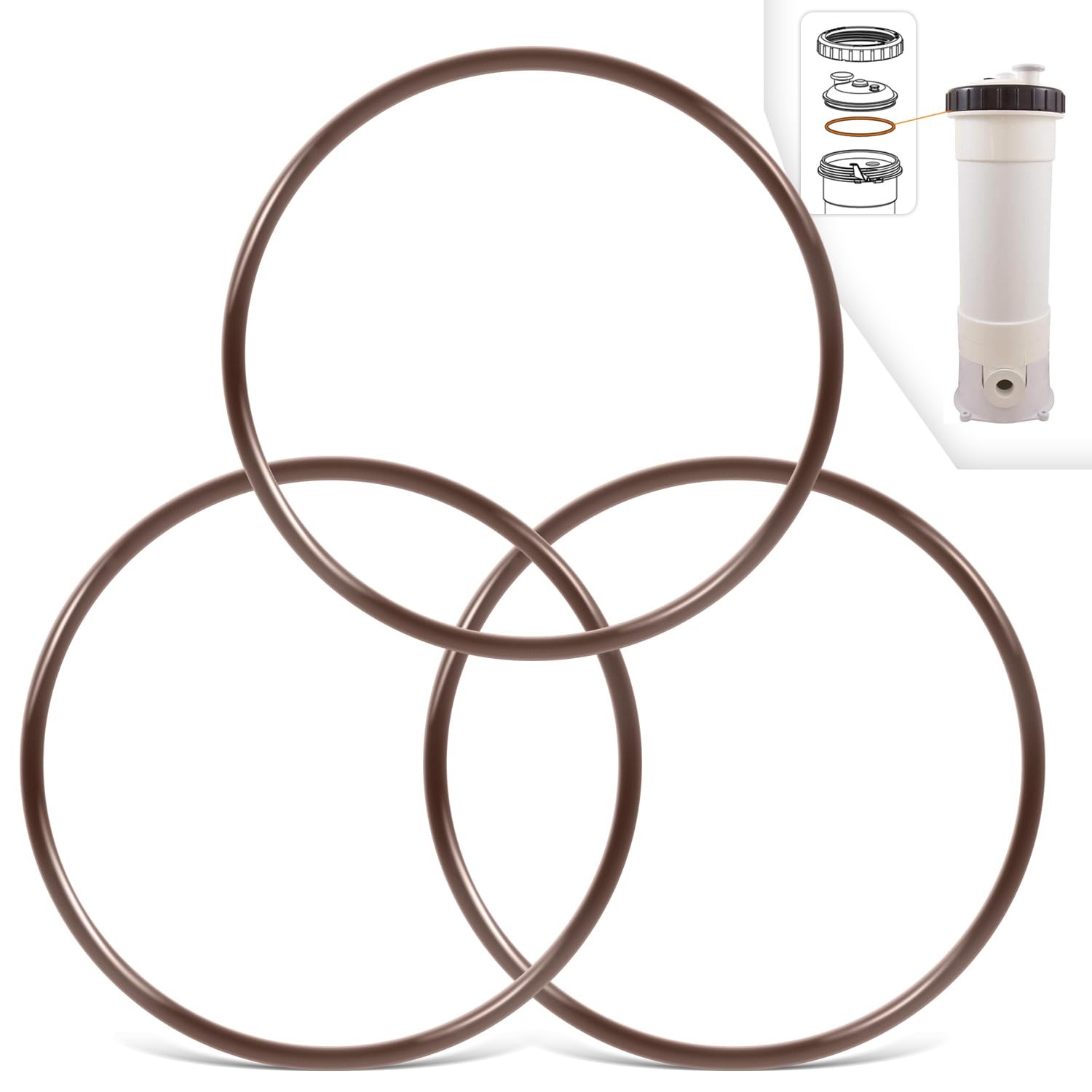 3-Pack R172240,R172223 O-Rings for Pentair Pool Spa Chlorinator Chemical Feeder