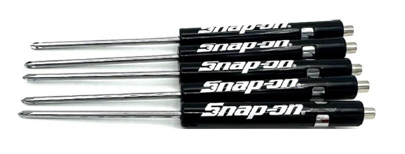 5 (FIVE) SNAP-ON Pocket Screwdrivers PHILLIPS TIP Screwdrivers *BLACK* NEW!