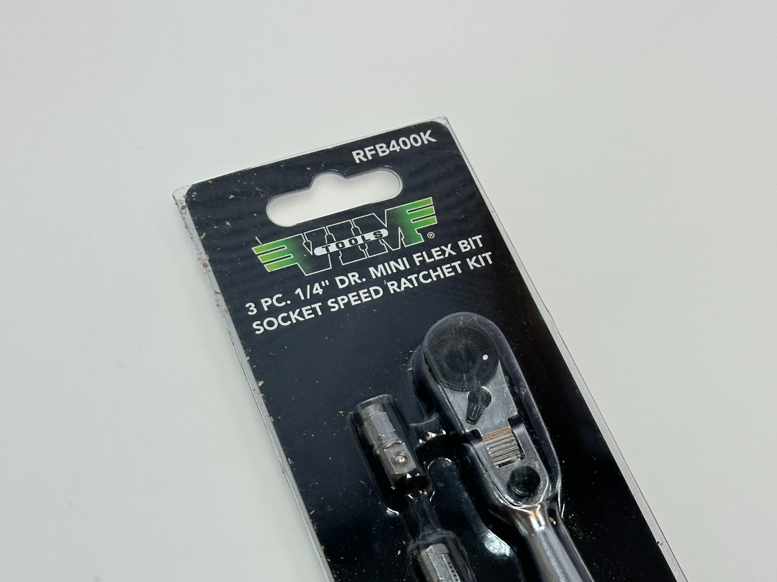 VIM Tools 3-Way 1/4″ Hex Bit Long Handle Locking Flex Ratchet/T-Handle #RFB400K