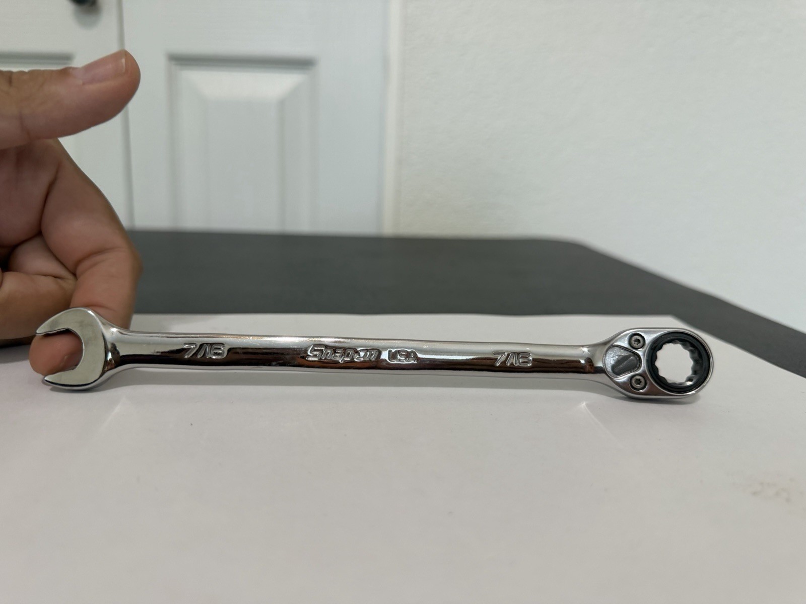Snap-on Tools 7/16″ Reversible Flank Drive Plus Ratcheting Wrench SOXRR14A. USA