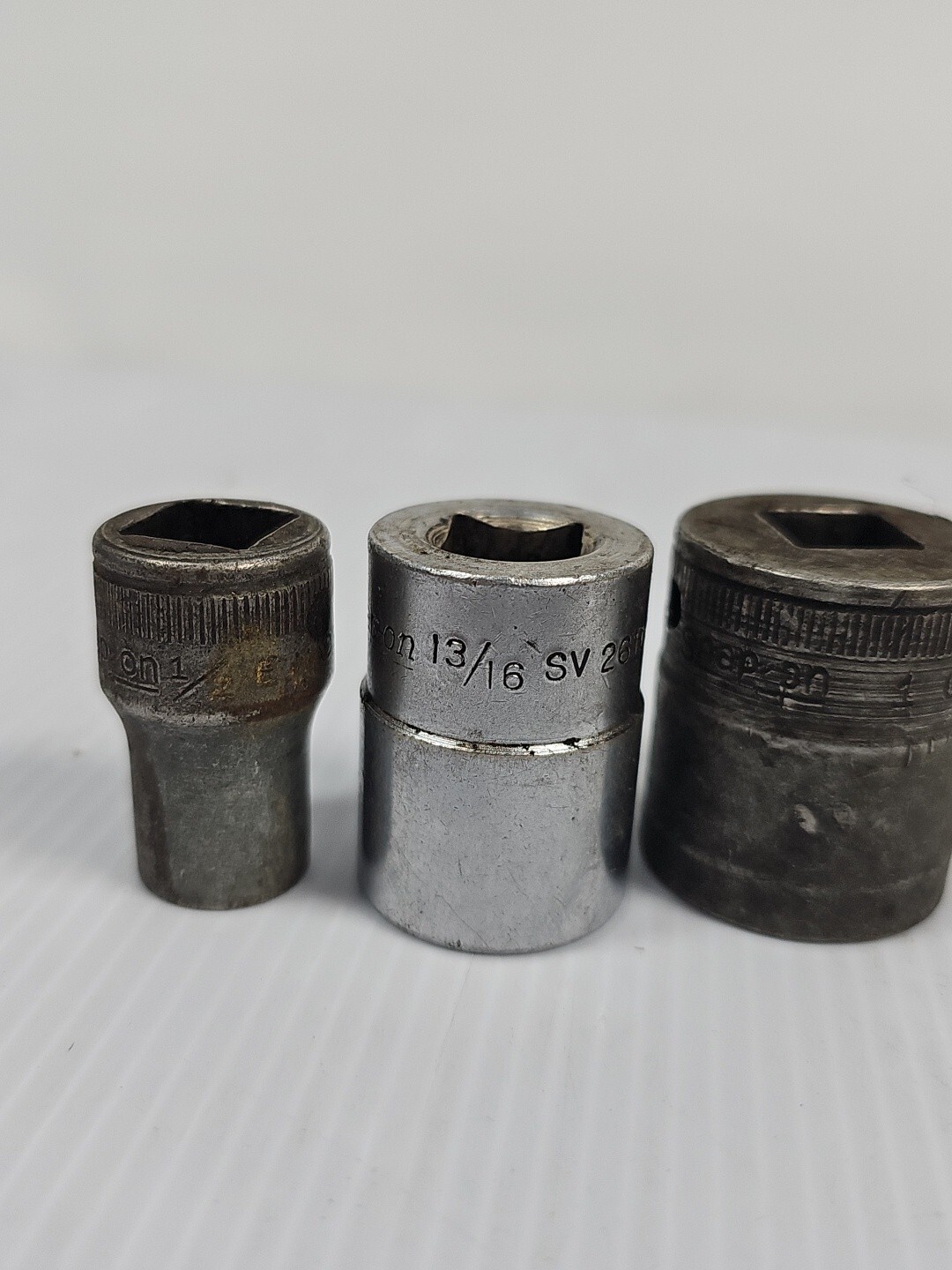 LOT OF 3 Vintage Snap On SW160 1/2” Socket 1/2” 13/16″ sw-320 1/2
