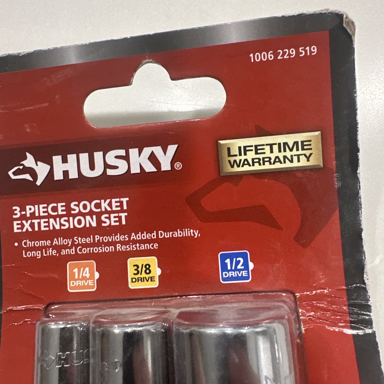 Husky 3-Piece Socket Extension Set 1/4” 3/8” 1/2” Drive 1006229519 – New