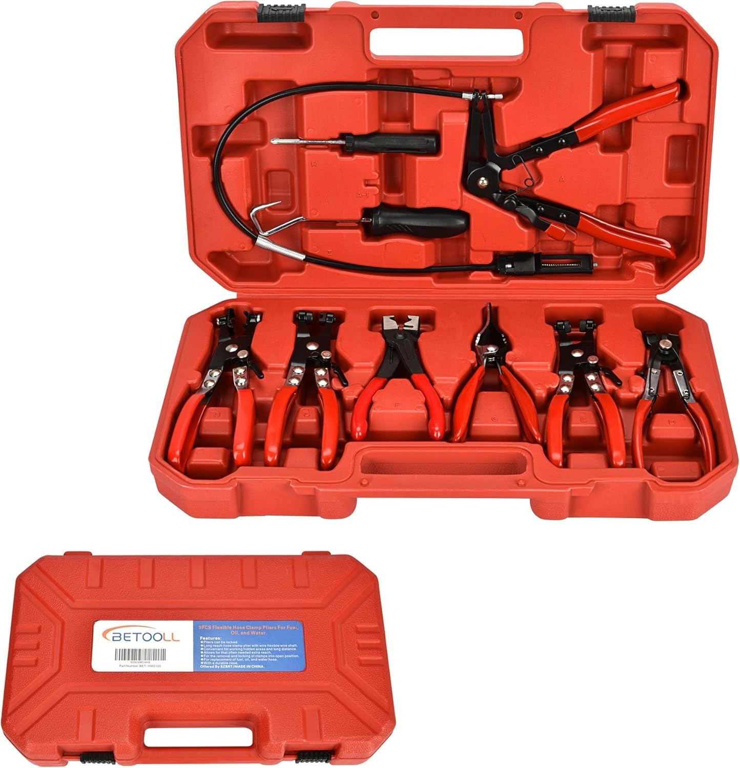 Durable 9pc Hose Clamp Pliers for Plumbing & Automotive – Lightweight & Easy Use