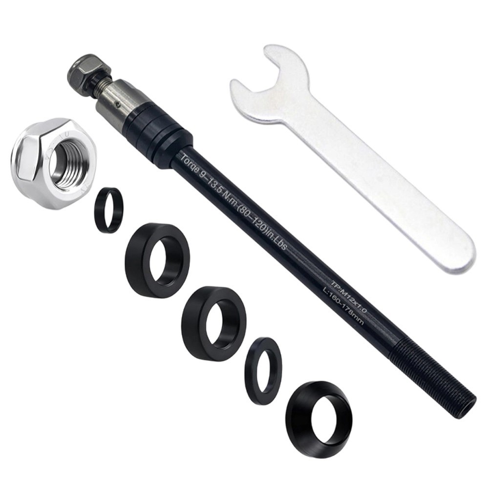 Quick Install Bike Trailer Thru Axle 160-178mm M12x1.0 with Hex Wrench