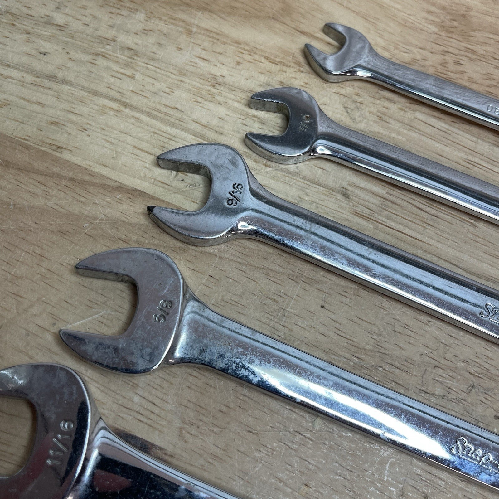 SNAP-ON 6 PC 12 PT COMBINATION WRENCHES (3/8″ OEX12- 3/4″ OEX24) USED.